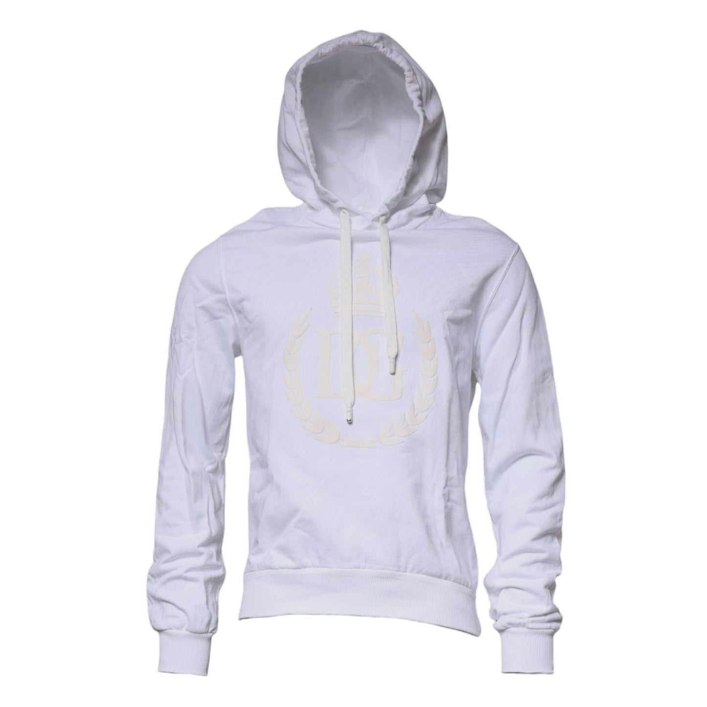 Dolce & Gabbana White Logo Hooded Pullover Sweatshirt Sweater