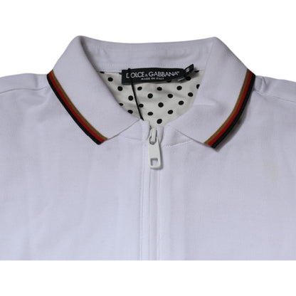 Dolce & Gabbana White Crown Men Full Zip Sweatshirt Sweater