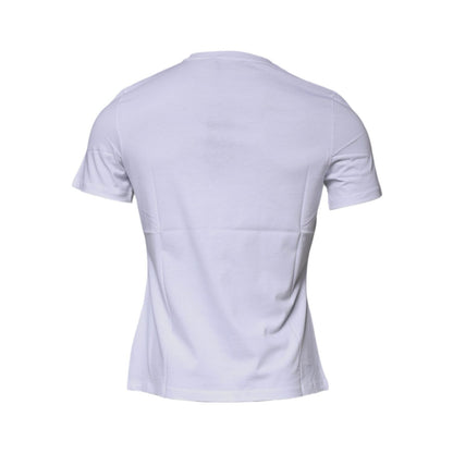 Versace White Medusa Print Cotton Crew Neck T-shirt