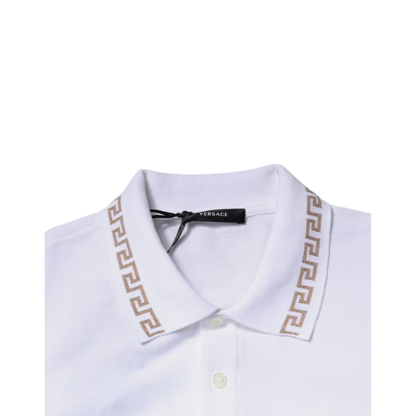 Versace White Viscose Collared Men Polo Short Sleeves T-shirt