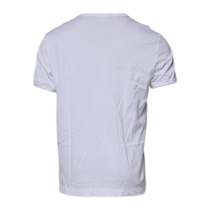 Dolce & Gabbana White DG Embroidery Cotton Crew Neck T-shirt