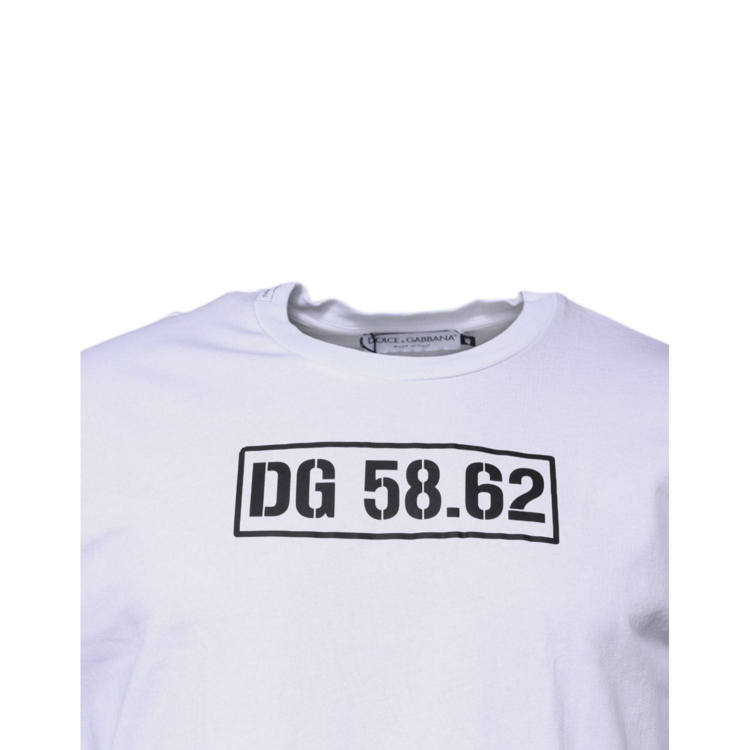 Dolce & Gabbana White DG Logo Cotton Crew Neck T-shirt