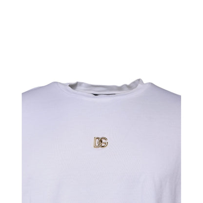 Dolce & Gabbana White DG Logo Crew Neck Short Sleeve T-shirt
