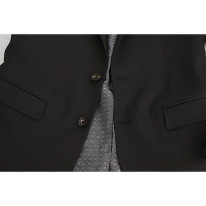 Dolce & Gabbana Brown Wool Crystal Bee Slim Fit MARTINI Suit