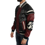 Dolce & Gabbana Leather Club Lounge Black Red Jacket MAN COATS & JACKETS