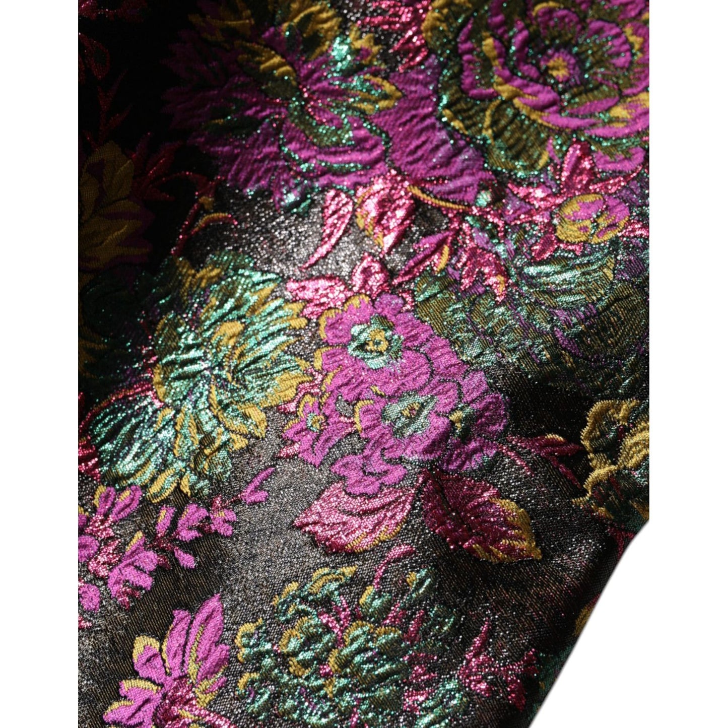 Dolce & Gabbana Multicolor Floral Jacquard Cropped Jacket