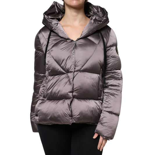 Scervino Street Violet Puffer Quilted Hooded Women Coat Jacket