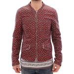Dolce & Gabbana Bordeaux Leather Boxer Print Jacket Coat Coats & Jackets