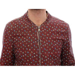 Dolce & Gabbana Bordeaux Leather Boxer Print Jacket Coat Coats & Jackets