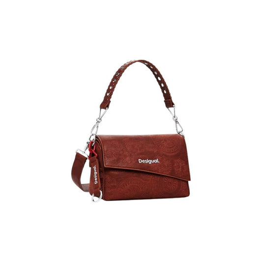 Desigual brown polyethylene handbag, little women's bag, spring/summer collection, 100% polyurethane