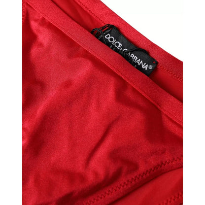 Dolce & Gabbana Red Nylon Stretch Beachwear Swimwear Bottom Bikini