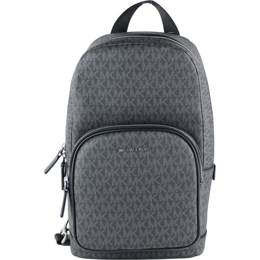 Michael Kors Cooper Medium Black Signature PVC Sling Backpack 99192