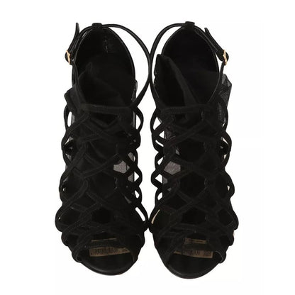 Dolce & Gabbana Black Suede Stilettos Booties Socks Shoes