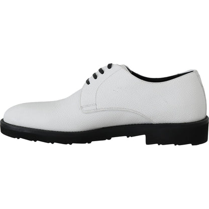 Dolce & Gabbana White Leather Derby Dress Formal Shoes