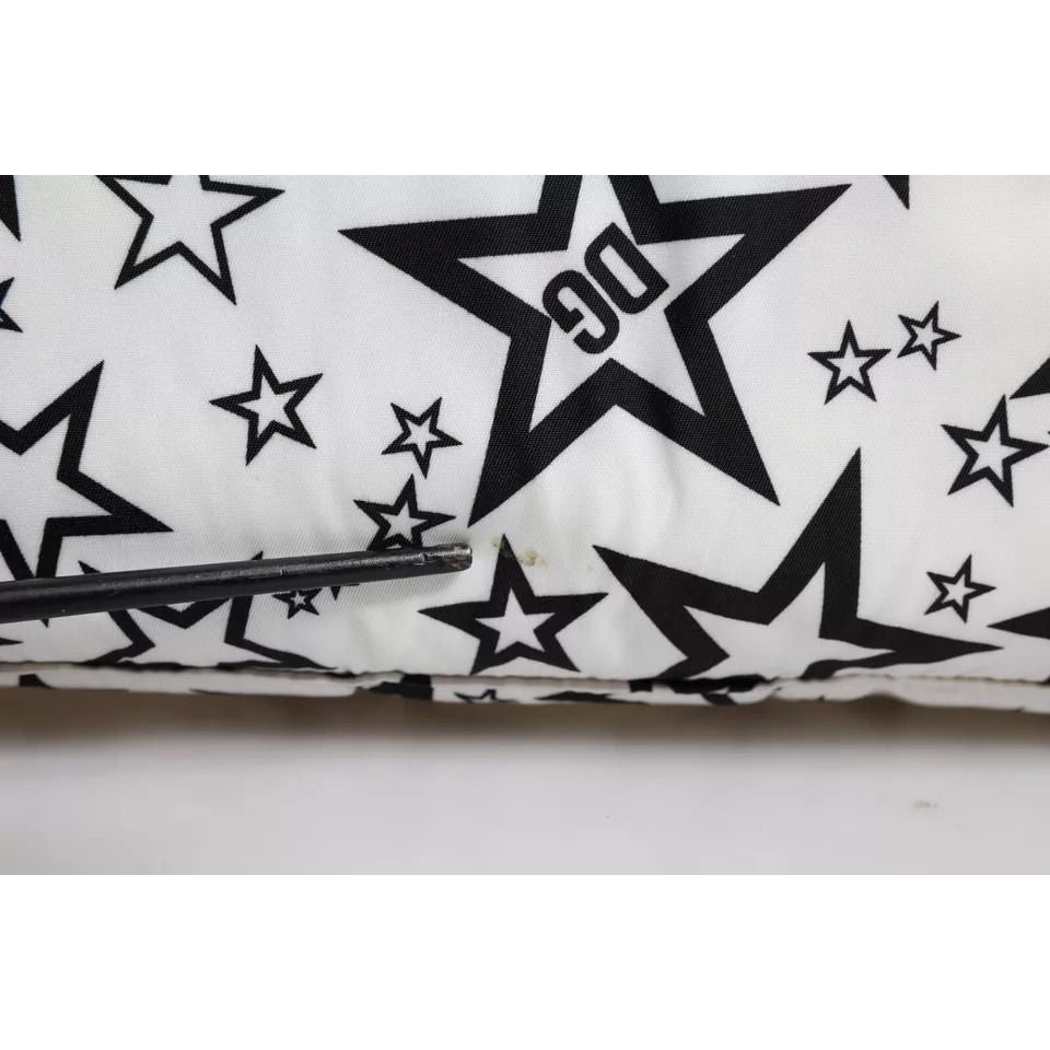 Dolce & Gabbana White DG Stars Print Nylon School Backpack Bag