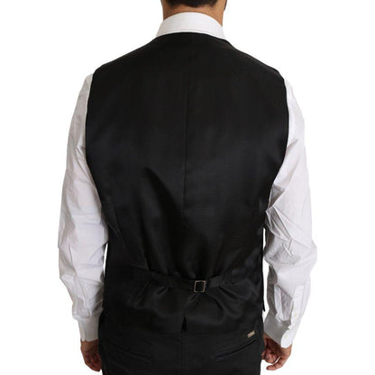 Dolce & Gabbana Gray Wool Silk Waistcoat Vest