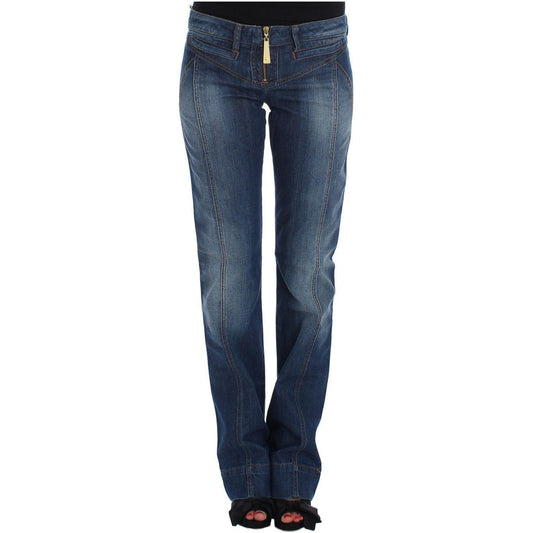 Cavalli Blue Wash Cotton Stretch Boot Cut Jeans