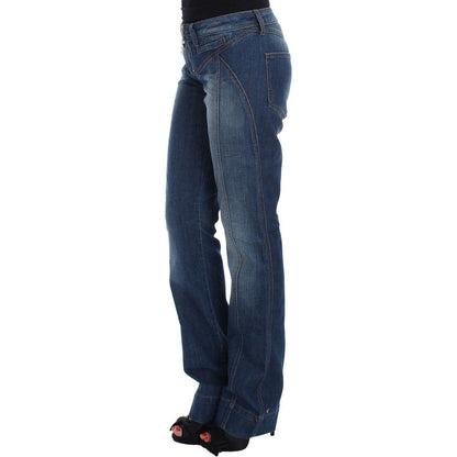Cavalli Blue Wash Cotton Stretch Boot Cut Jeans