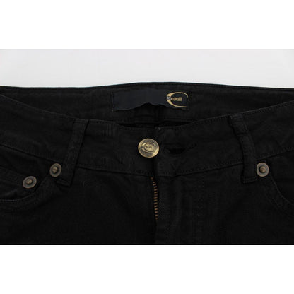 Cavalli Black Cotton Stretch Slim Skinny Fit Jeans Jeans & Pants