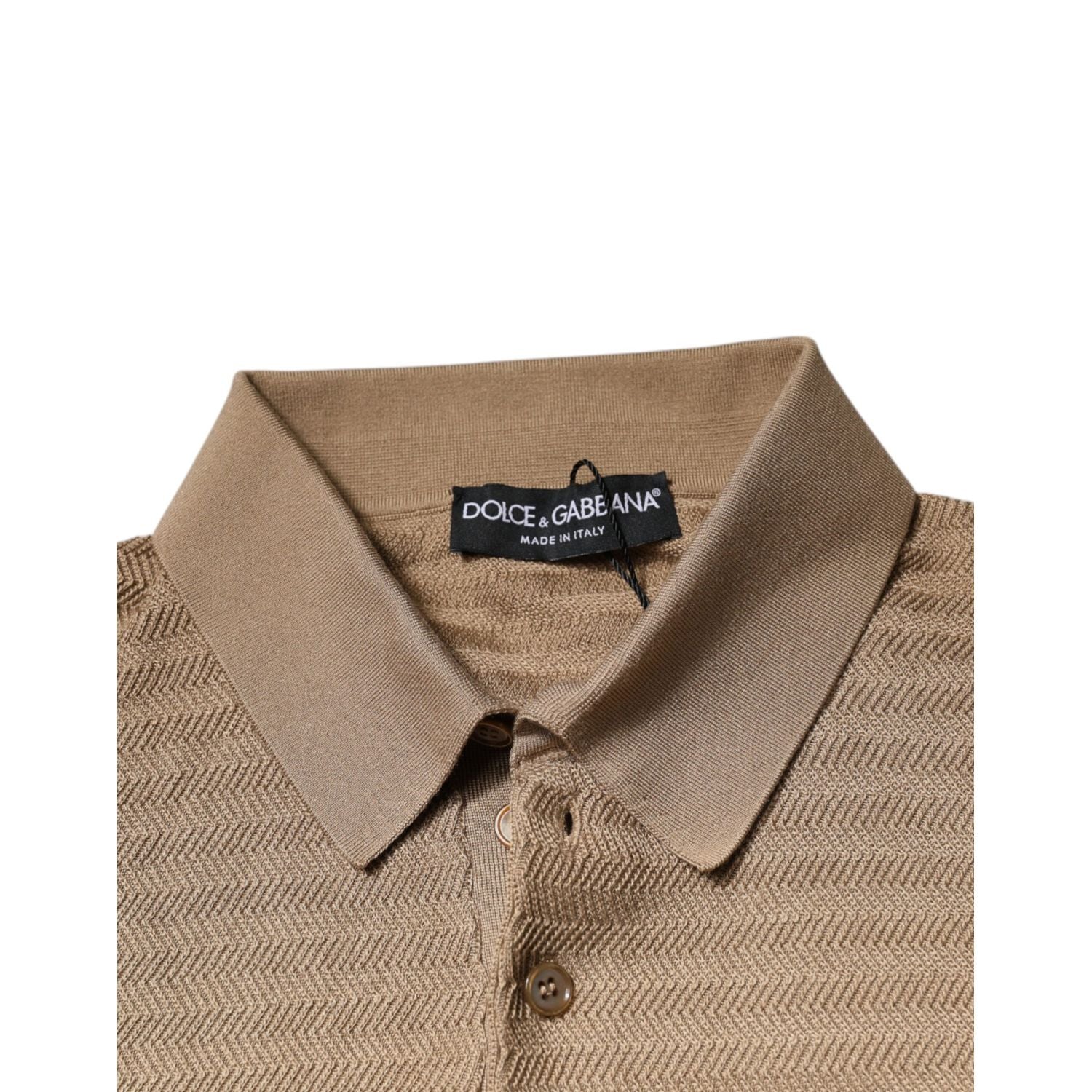 Dolce & Gabbana Brown Collared Short Sleeves Polo T-shirt