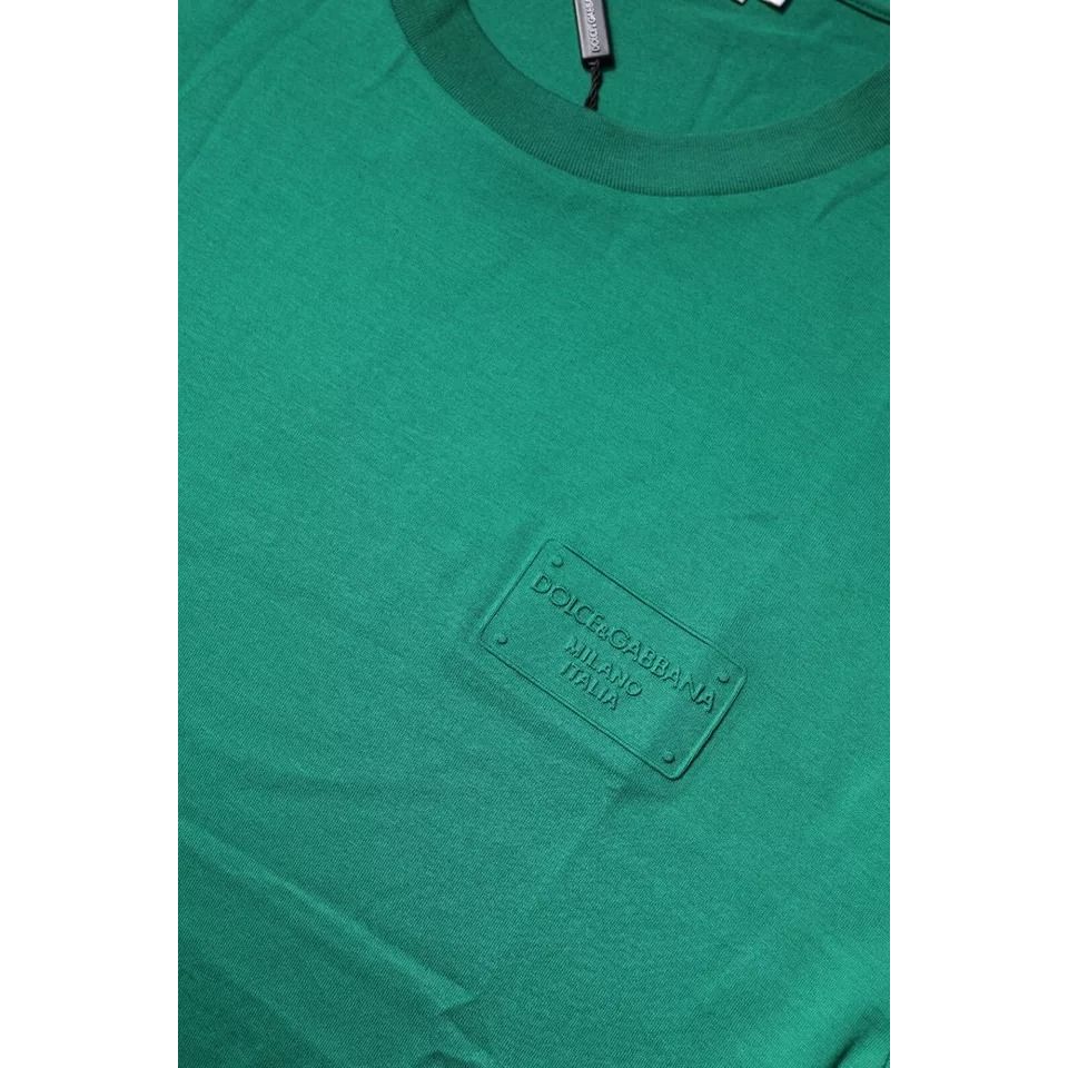 Dolce & Gabbana Green Logo Crew Neck Short Sleeves T-shirt