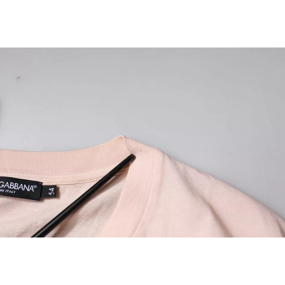 Dolce & Gabbana Beige Logo Crew Neck Short Sleeves T-shirt