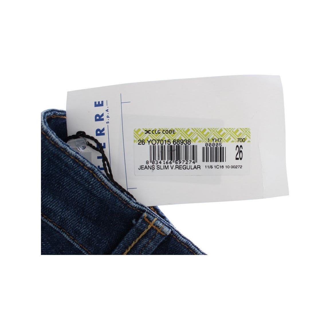 Cavalli Blue Cotton Stretch Low Waist Jeans