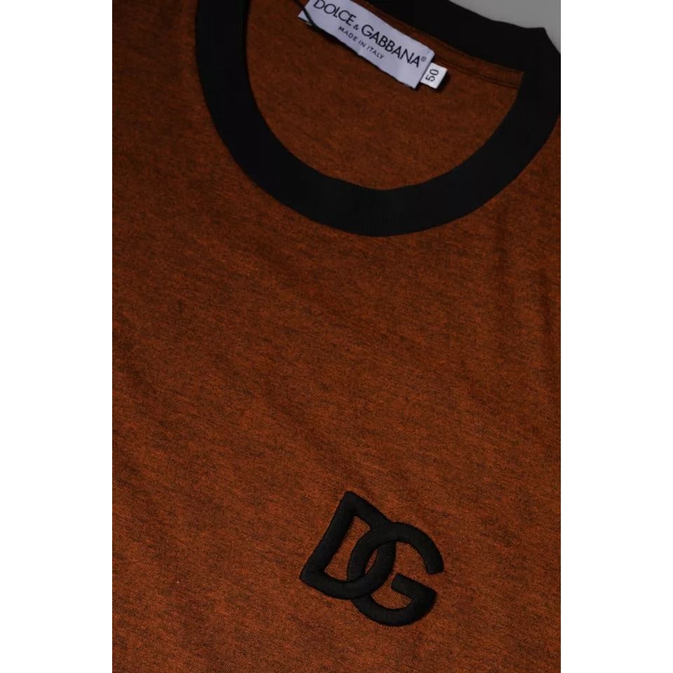 Dolce & Gabbana Brown DG Logo Polyester Crew Neck T-shirt
