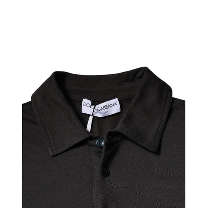 Dolce & Gabbana Dark Gray Collared Short Sleeves Polo T-shirt
