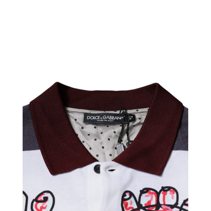 Dolce & Gabbana Multicolor Graphic Collared Polo T-shirt