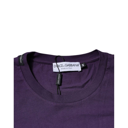 Dolce & Gabbana Violet Cotton Crew Neck Short Sleeve T-shirt