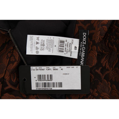 Dolce & Gabbana Brown Floral Brocade Mini Bubble Skirt