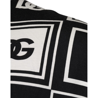 Dolce & Gabbana Black Logo Monogram Cotton Crew Neck T-shirt