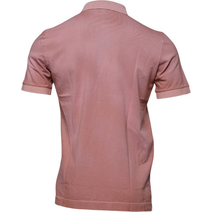 Dolce & Gabbana Pink Crown Collared Short Sleeve Polo T-shirt