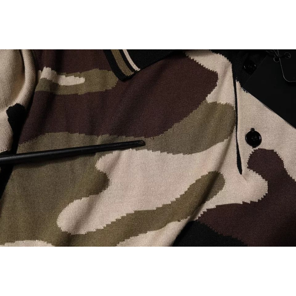 Dolce & Gabbana Multicolor Camouflage Collared Polo T-shirt