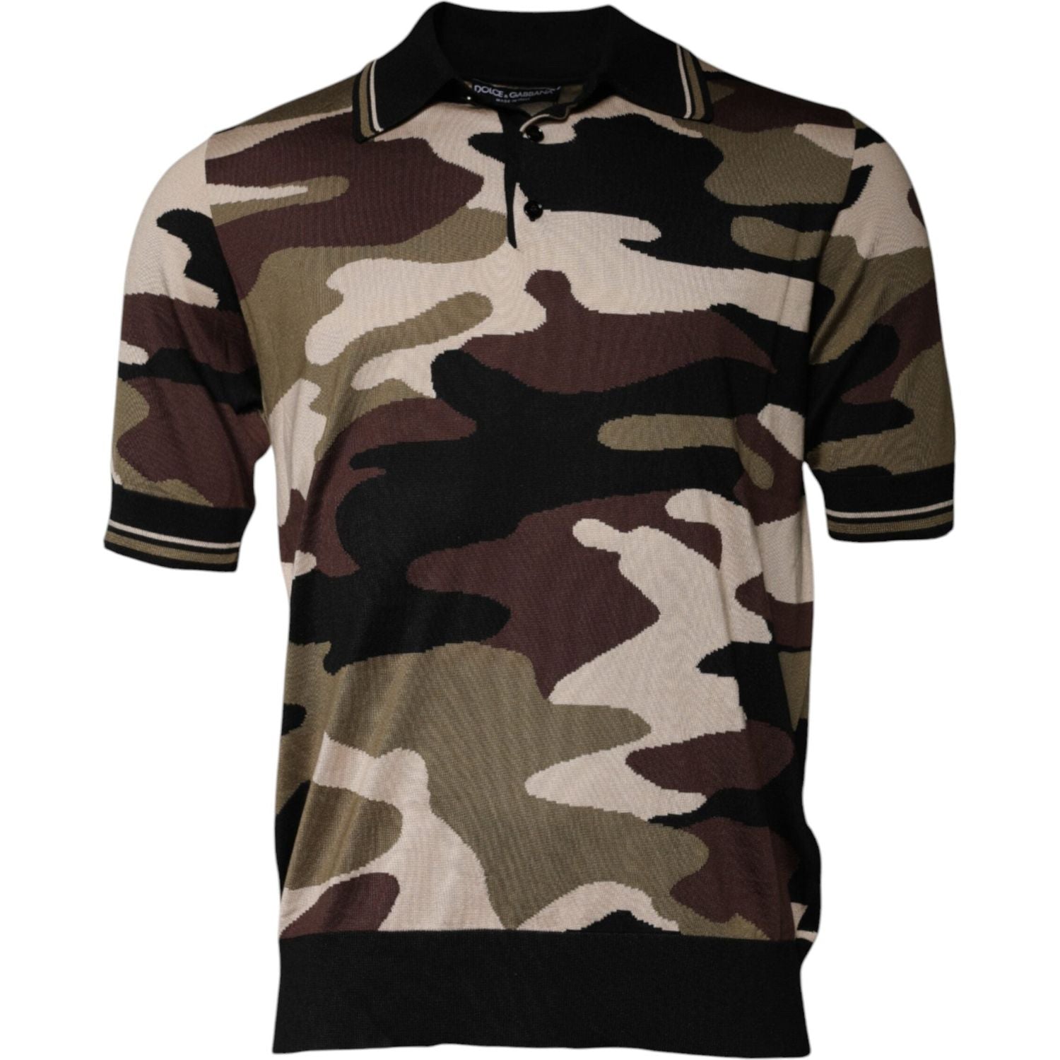 Dolce & Gabbana Multicolor Camouflage Collared Polo T-shirt