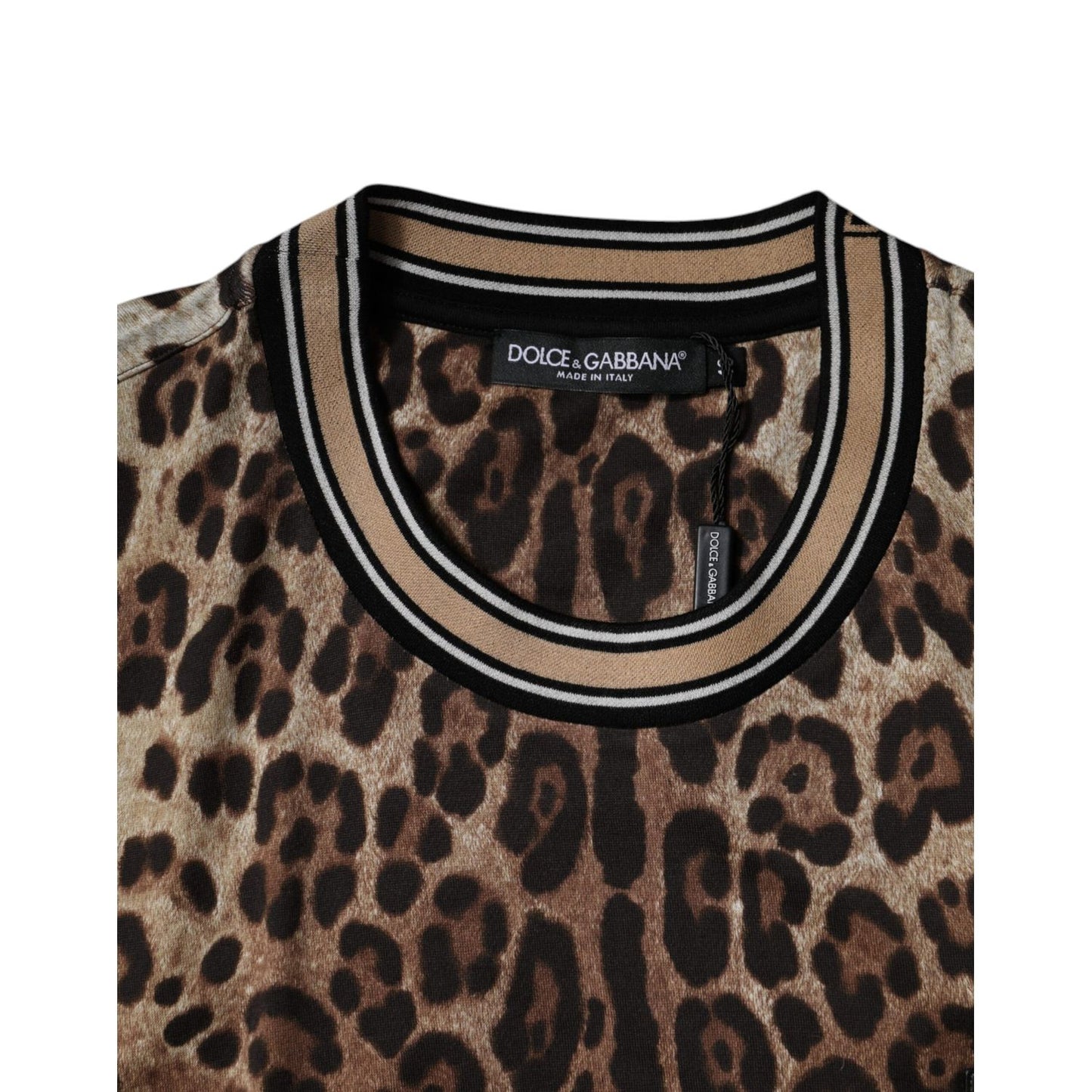 Dolce & Gabbana Brown Leopard Crew Neck Short Sleeve T-shirt