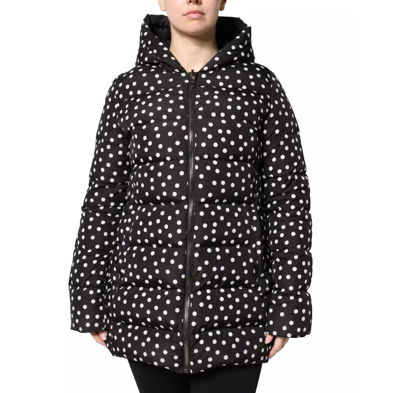 Dolce & Gabbana Black Polyester Hooded Reversible Jacket