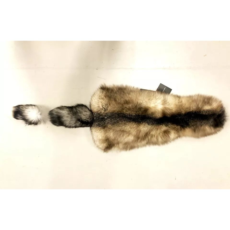 Dolce & Gabbana Brown Fox Tail Fur Shawl Neck Wrap Cover Collar Scarf