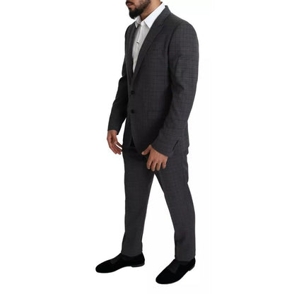 Dolce & Gabbana Gray Wool Men Formal 2 Piece MARTINI Suit