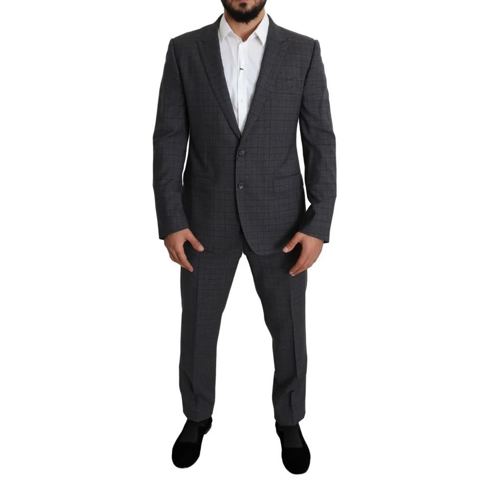 Dolce & Gabbana Gray Wool Men Formal 2 Piece MARTINI Suit