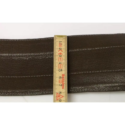 Dolce & Gabbana Brown D&G Leather Linnen Logo Belt