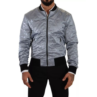 Dolce & Gabbana Light Blue Bomber Coat Men Jacket