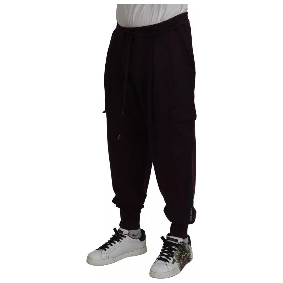 Dolce & Gabbana Bordeaux Cotton Cargo Jogger Sweatpants Pants PAN74741-56