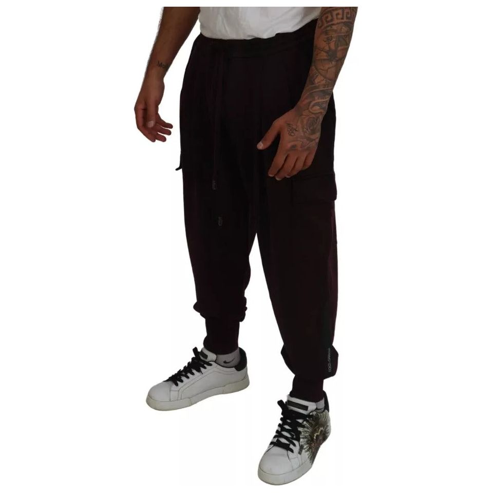 Dolce & Gabbana Bordeaux Cotton Cargo Jogger Sweatpants Pants PAN74741-56
