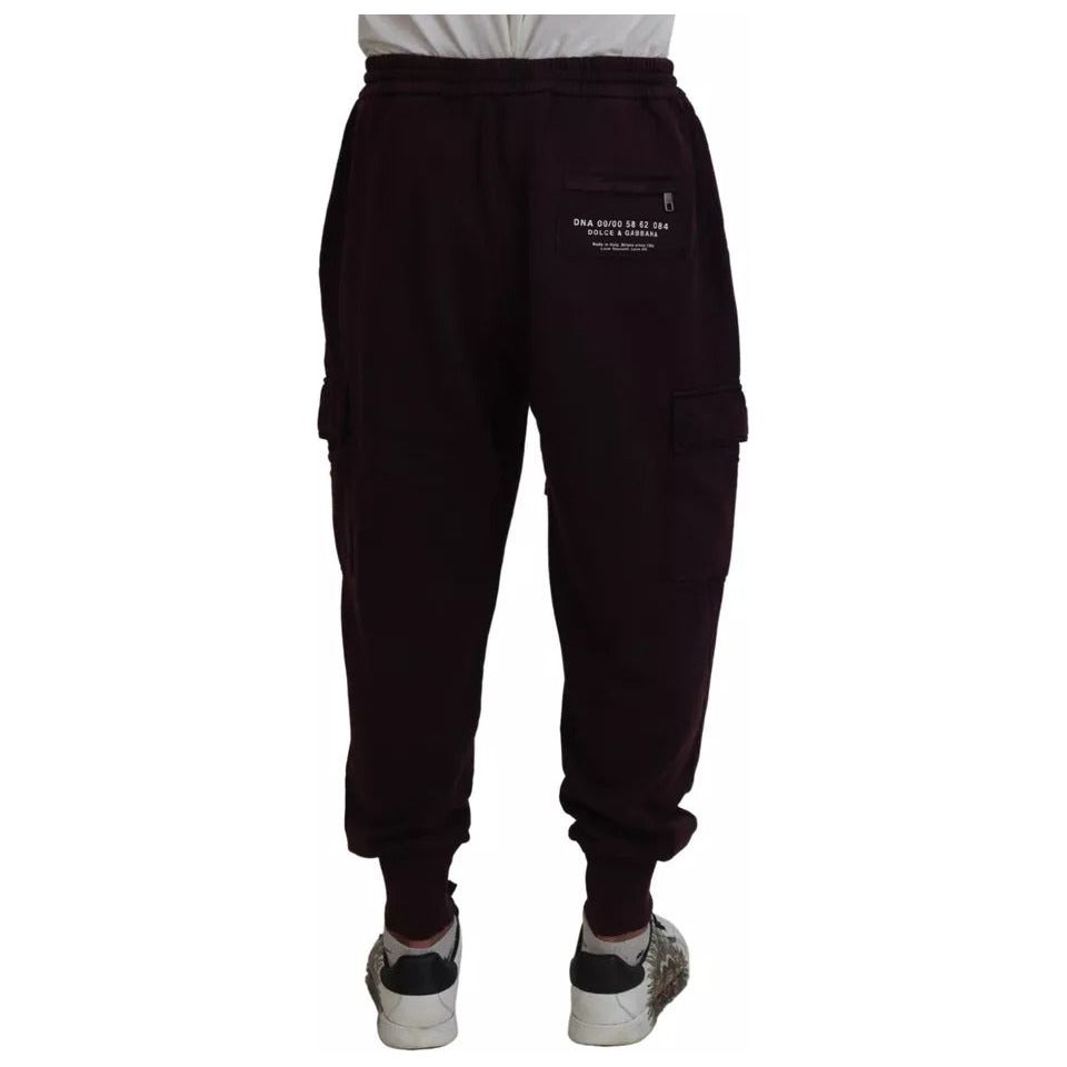 Dolce & Gabbana Bordeaux Cotton Cargo Jogger Sweatpants Pants PAN74741-56