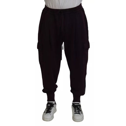 Dolce & Gabbana Bordeaux Cotton Cargo Jogger Sweatpants Pants