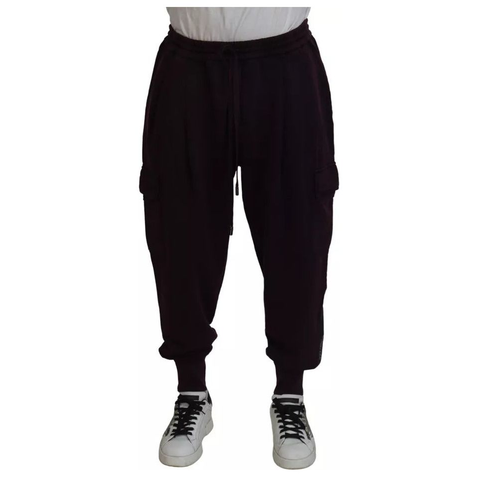 Dolce & Gabbana Bordeaux Cotton Cargo Jogger Sweatpants Pants PAN74741-56