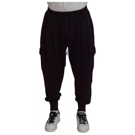 Dolce & Gabbana Bordeaux Cotton Cargo Jogger Sweatpants Pants PAN74741-56