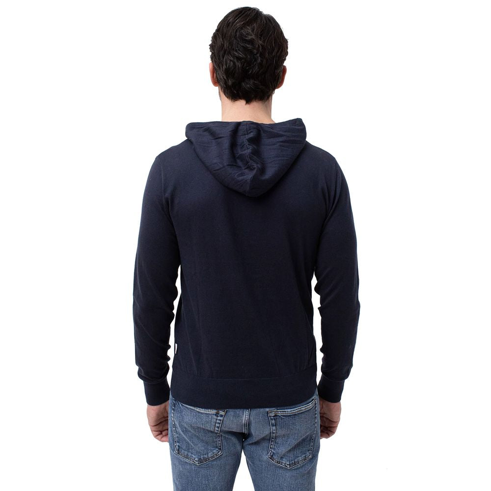 People Of Shibuya Blue Cotton Men Hoodie